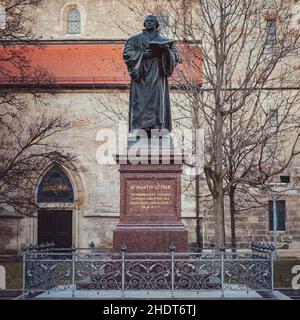 erfurt, monumento a lutero, erfurti, memoriali di lutero Foto Stock