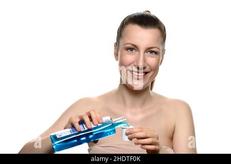 igiene dentale, collutorio, igiene dentale, collutorio Foto Stock