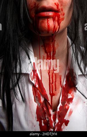 sangue, lesione, halloween, zombie, spruzzi, sangue, lesioni, allowene, mostro, zombie, spruzzi Foto Stock