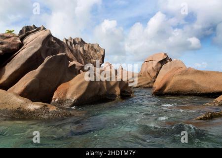 seychelles, rocce di granito, ile st. pierre, pietra di granito, pietre di granito Foto Stock