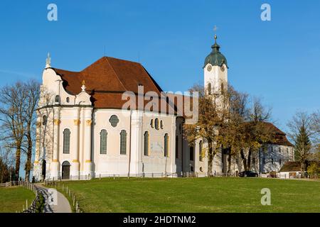 wieskirche, pfaffenwinkel, wieskirches, pfaffenwinkels Foto Stock