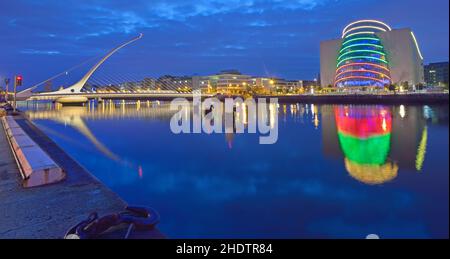 dublino, samuel beckett bridge, centro congressi, dublins Foto Stock