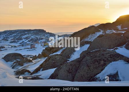 groenlandia, kulusuk, verdeggianti Foto Stock