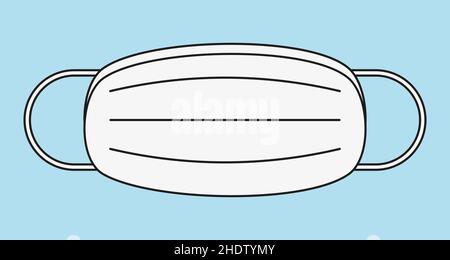 Icona vettoriale della maschera chirurgica su sfondo bianco. Illustrazione Vettoriale