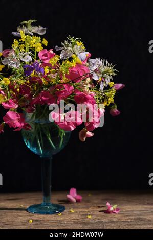fiori, vetro, fiore, fiore valentain, bicchieri, vetro frantumato Foto Stock