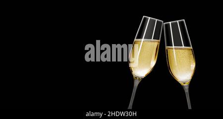 spumante, bicchiere di champagne, toast, toast Foto Stock