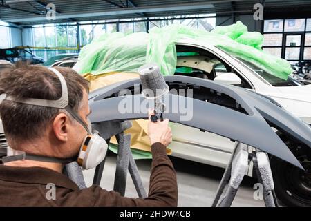 pittura, lacca, pistola a spruzzo, disegno, smalto, laccature, vernici, vernici, pistole per dipingere Foto Stock