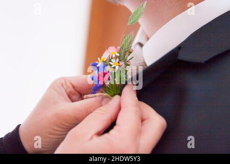 boutonnière, boutonnière, bottonhole Foto Stock