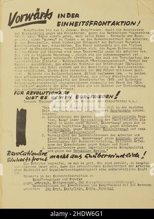 Opuscolo del Partito Comunista di Germania nel 1932 "materiali per propagandisti”. Foto Stock