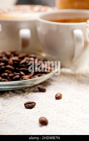 espresso, chicchi di caffè, aroma, espresso, chicchi di caffè, aromi Foto Stock