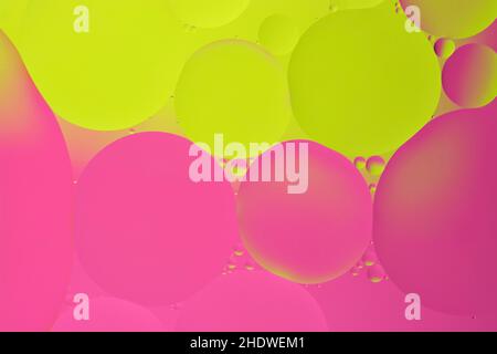 sfondi, rosa, neon, bolle d'acqua, giallo neon, sfondo, inchiostri, neon, bolle d'acqua, gialli al neon Foto Stock