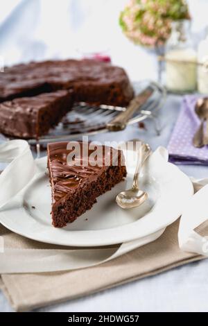 torta al cioccolato, mousse al cioccolato, torte al cioccolato Foto Stock