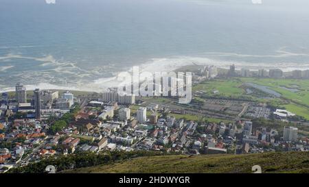 vista sulla città, costa atlantica, città del capo, vista sulla città, coste atlantiche, città del capo Foto Stock