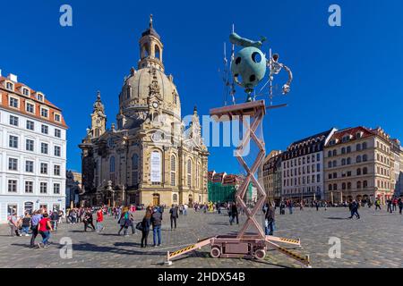 dresda, frauenkirche, neumarkt, dresdens, frauenkirches, pneumatici Foto Stock