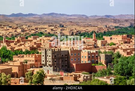 marocco, città del deserto, ouarzazate, marocco, città del deserto, ouarzazati Foto Stock