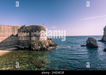 forte, dubrovnik, bokar, fortezze, dubrovniks Foto Stock