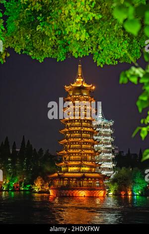 rimming shuang ta, pagode gemelle Foto Stock