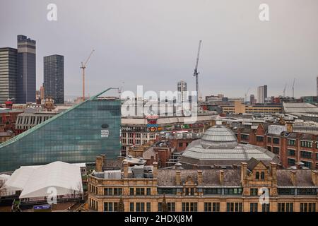 Manchester City Center National Football Museum e The Printworks Foto Stock