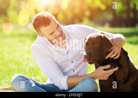 amicizia, amore per gli animali, amanti dei cani, amicizie, amanti dei cani Foto Stock