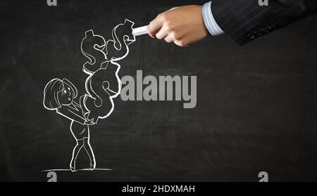 debito, valuta, interesse, dollaro, mercato finanziario, debiti, valute, interessi, soldi americani, dollari, dati finanziari Foto Stock