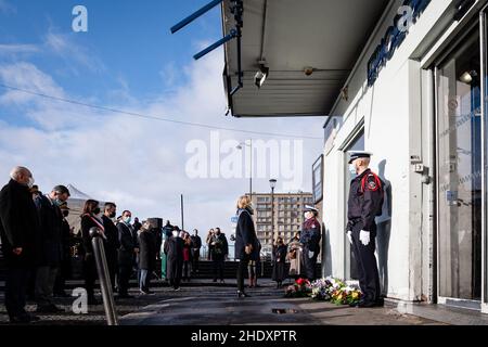 Parigi, Francia. 07th Jan 2022. Valerie Pecresse, LR 2022 candidato presidenziale, durante la commemorazione dell'assalto Hyperacher avvenuto il 9th 2015 gennaio, il 7 gennaio 2022 a Parigi, Francia. Photo by Mylene DeRoche/ABACAPRESS.COM Credit: Abaca Press/Alamy Live News Foto Stock