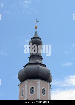 Il campanile di Castelrotto, Alto Adige - Italia Foto Stock