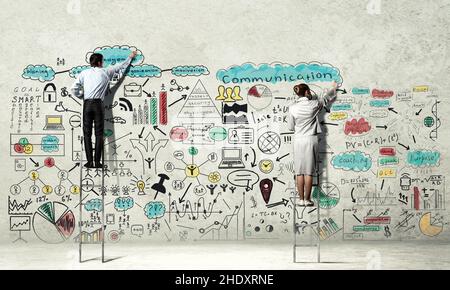 business, comunicazione, strategia, gestione, marketing, corporate, negocios, comunicazioni, strategie, management Foto Stock
