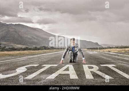 uomo d'affari, concorrenza, inizio, determinato, capo, uomini d'affari, dirigenti, leader, leader, manager, concorsi, concorrenza, Foto Stock