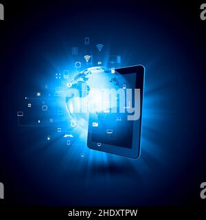 integrazione, online, wireless, trasferimento dati, integrazioni, online, trasferimenti di dati Foto Stock