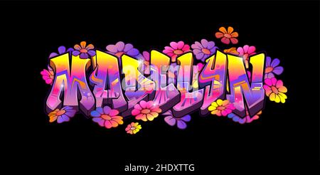 Un cool originale Wildstyle Graffiti Name Design - Madelyn Illustrazione Vettoriale