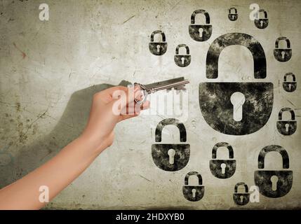 chiave, password, privacy, chiavi, password, privacies Foto Stock