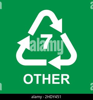 Simbolo di riciclaggio della plastica Classe 7 Altro Illustrazione Vettoriale