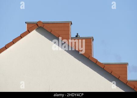 casa, edificio nuovo, timpano, case, edifici nuovi, gables Foto Stock