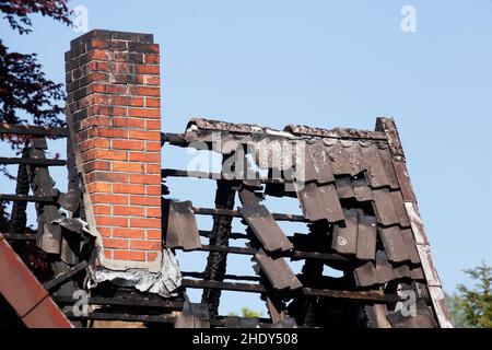 bruciato, fuoco della casa, fuoco rovinato, burneds, fuoco della casa, il fuoco rovina Foto Stock