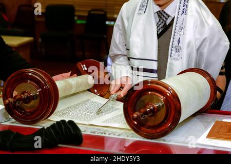 torah, torah Scroll, Bar Mitzvah Foto Stock