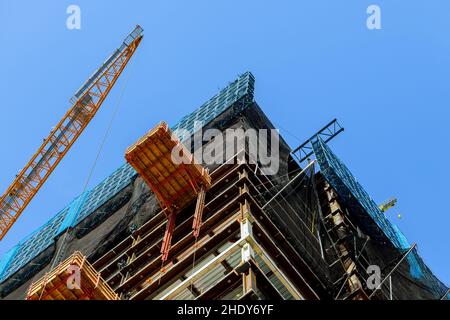 grattacielo, cantiere, ponteggi, altipiani, grattacieli, cantieri, siti, cantieri Foto Stock