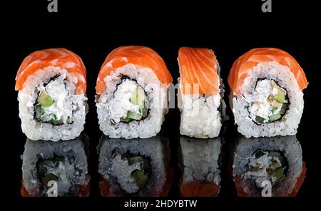 sushi, dentro fuori rotoli, uramaki, sushi, uramakis Foto Stock
