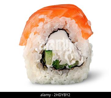 sushi, salmone, uramaki, sushi, salmoni, uramakis Foto Stock