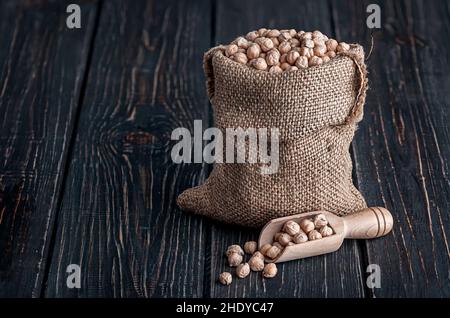 ceci, legume, tela, ceci, legumi, burlap Foto Stock