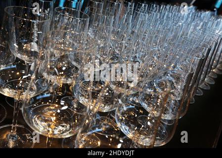 bicchieri da vino, bicchieri da vetro Foto Stock