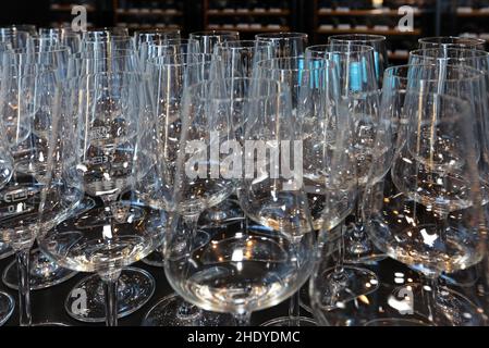 bicchieri da vino, bicchieri da vetro Foto Stock