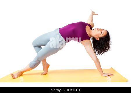 tensione corporea, yoga, ginnastica, tensioni corporee, yoga, esercizio fisico, esercizio fisico, palestre, pilates Foto Stock