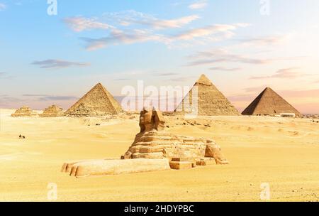 sfinge, necropoli di giza, sfingi Foto Stock