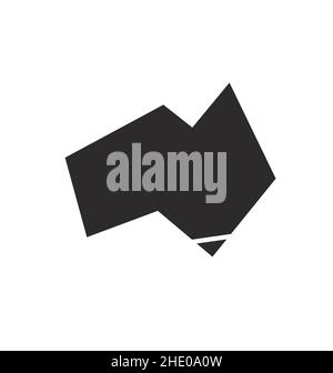 moderna australia mappa stilizzata stilizzata semplificata angolata geometrico vettore icona quadrato isolato su sfondo bianco Illustrazione Vettoriale