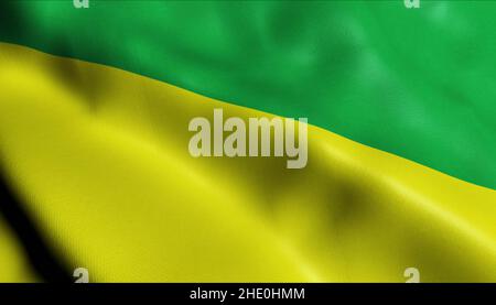 3D Illustrazione della bandiera della provincia del Perù di Ica Foto Stock