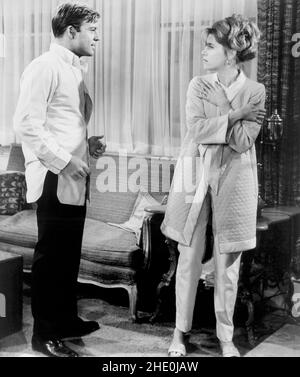 Robert Redford, Jane fonda, in set del film, 'Barefoot in the Park', Paramount Pictures, 1967 Foto Stock
