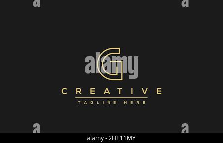 Design moderno e creativo con logo vettoriale G. Icona con monogramma iniziale minimalista G Luxury Illustrazione Vettoriale