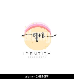 QN Handwriting logo arte vettoriale di firma iniziale, matrimonio, moda, gioielleria, boutique, floreale e botanica con modello creativo per qualsiasi azienda Illustrazione Vettoriale