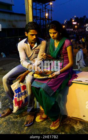 Pav Bhaji è uno di Mumbai la strada più popolare del cibo. Foto Stock