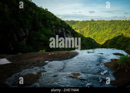 Sette Cascades o Tamarind Falls a Mauritius Foto Stock